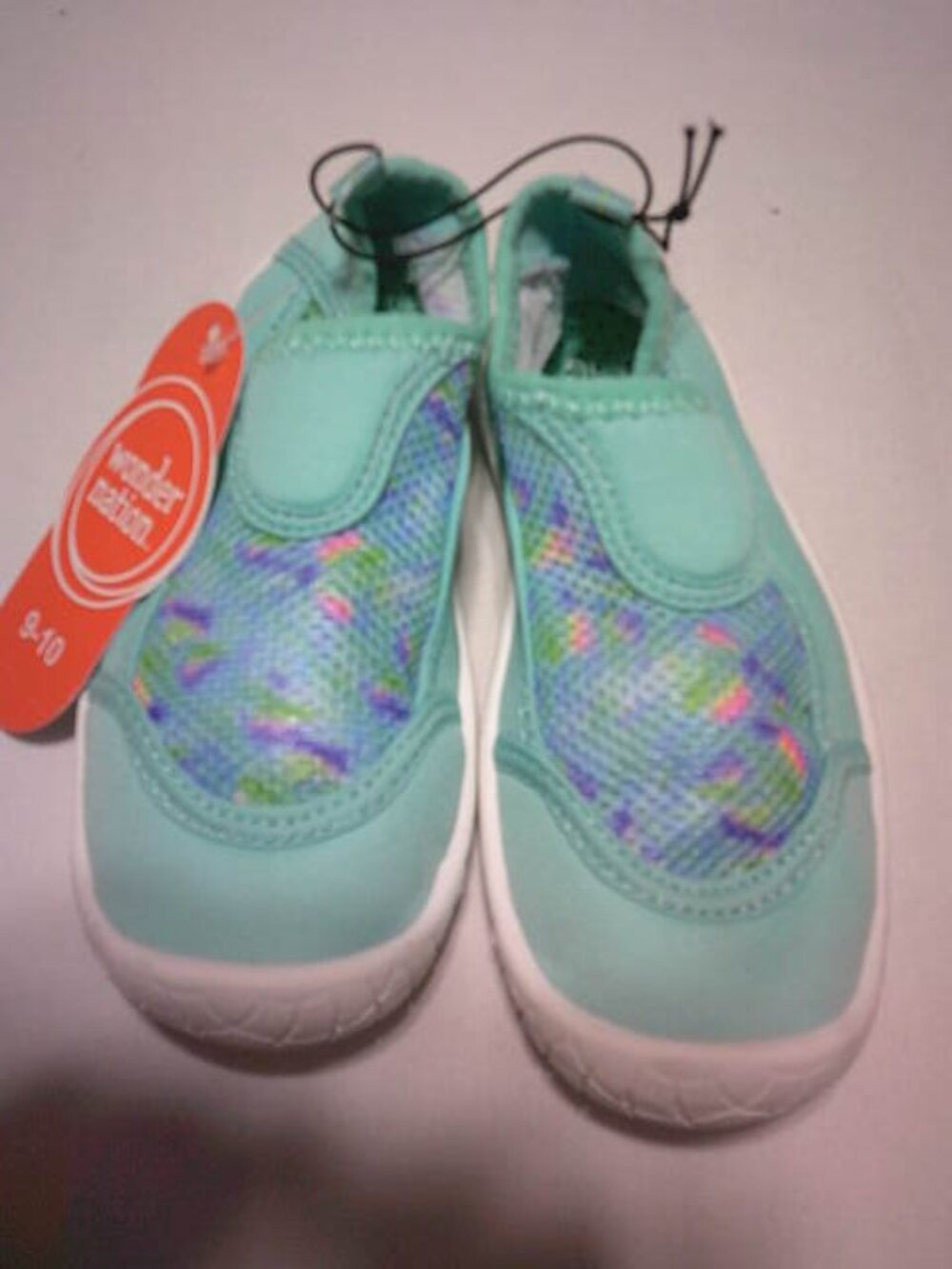 NEW GIRLS WONDER NATION SIZE 9-10 WATER POOL BEACH SHOES BLUE OMBRE SLIPONS 🏊‍♀